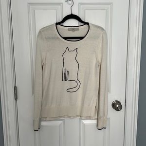 Ann Taylor cat drawing sweater